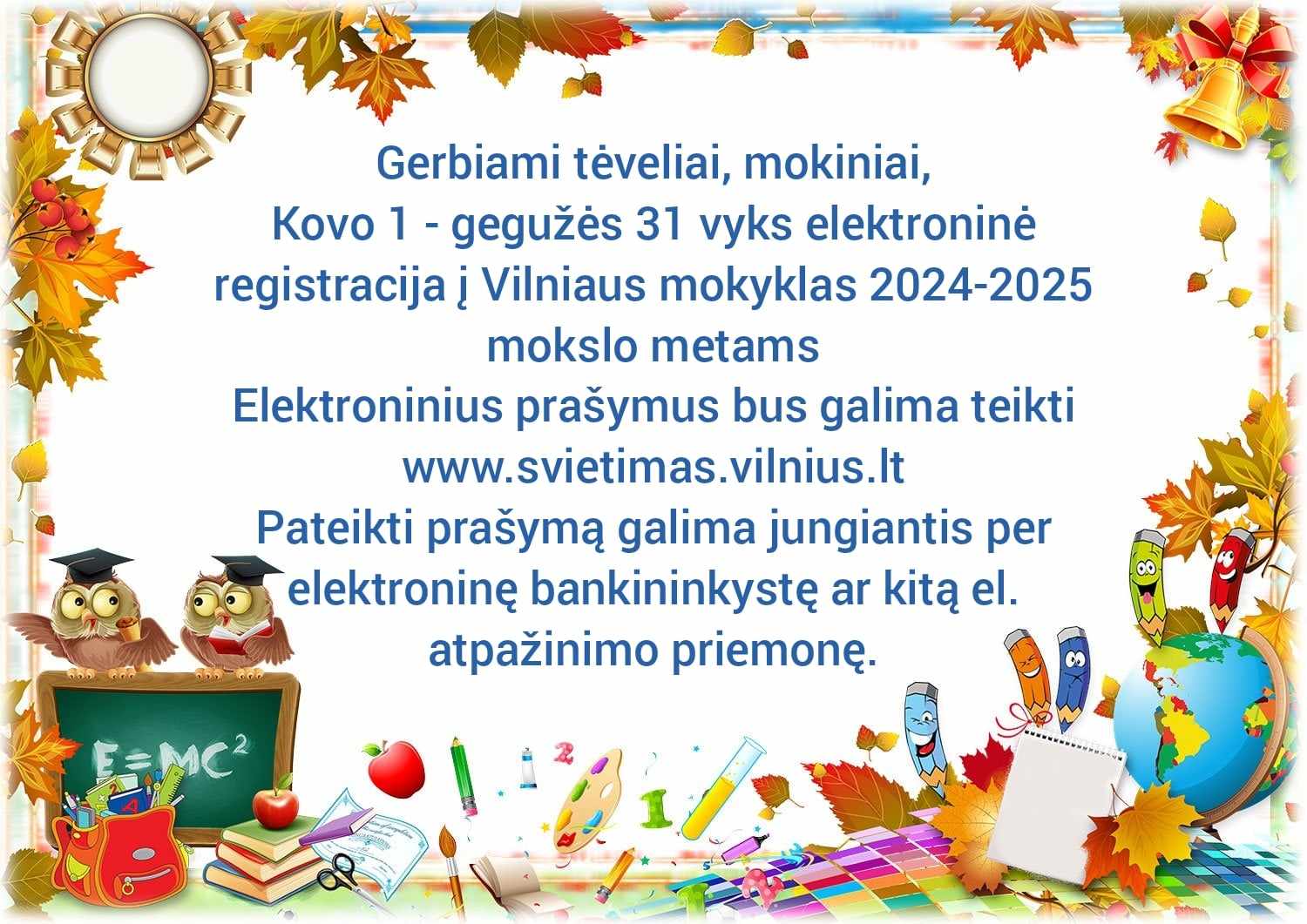 mokiniu registracija 2024 2025